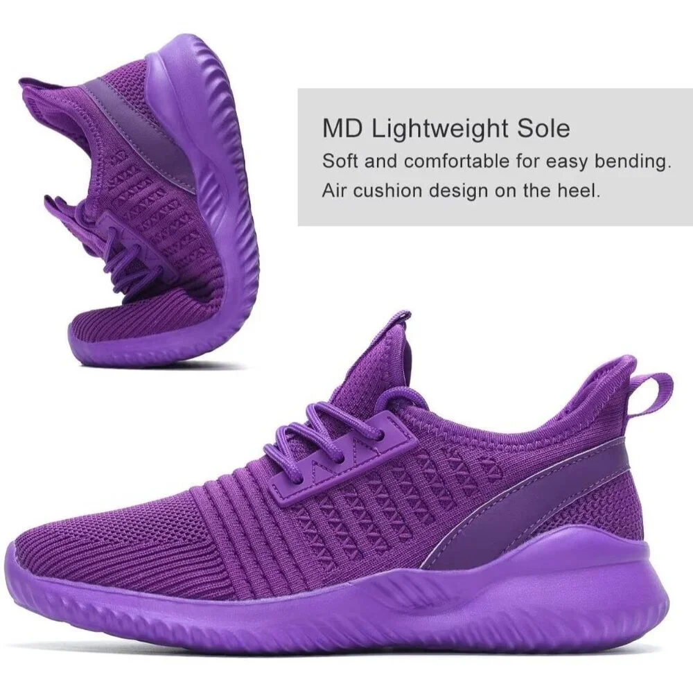 Women's Purple Lightweight Breathable Non Slip Athletic Mesh Fashion Sneakers
